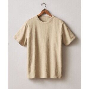 American Giant T-Shirt Mens Medium Tan Premium Slub Knit Short Sleeve Crew Tee